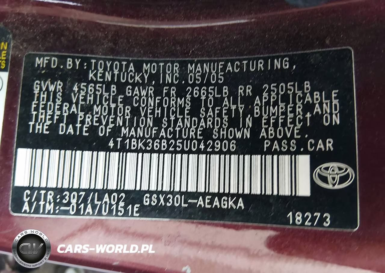 2005 Toyota Avalon Xls VIN:4T1BK36B25U042906 - 9