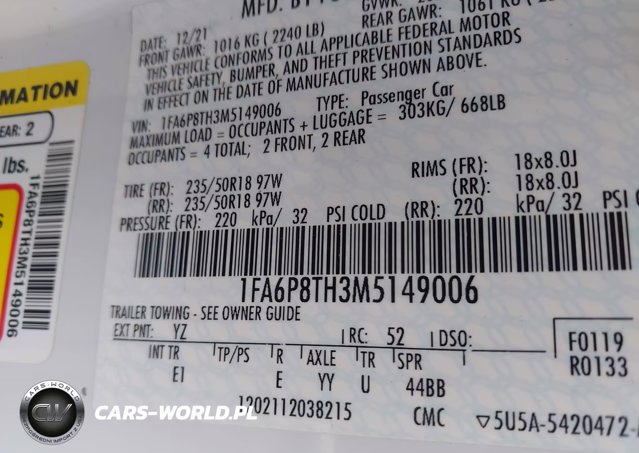 2021 Ford Mustang Ecoboost Premium Fastback VIN:1FA6P8TH3M5149006 - 9