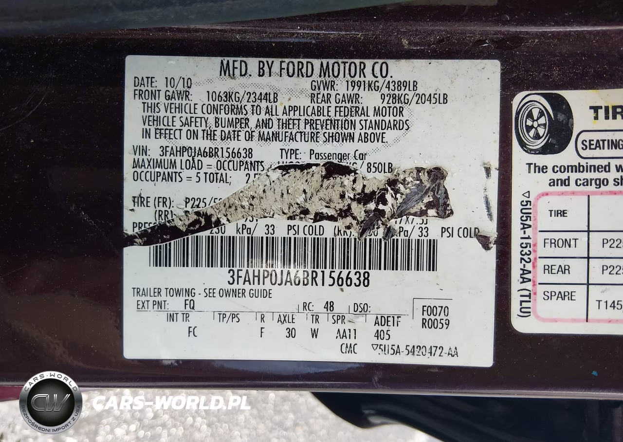 2011 Ford Fusion Sel VIN:3FAHP0JA6BR156638 - 9