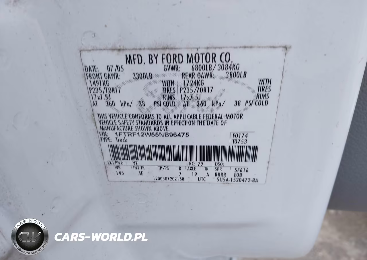 2005 Ford F-150 Stx-Xl-Xlt VIN:1FTRF12W55NB96475 - 9