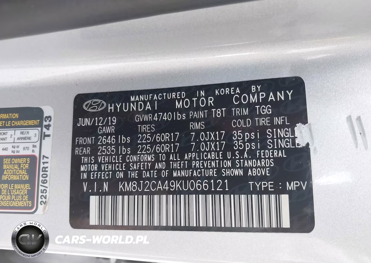 2019 Hyundai Tucson Se VIN:KM8J2CA49KU066121 - 9
