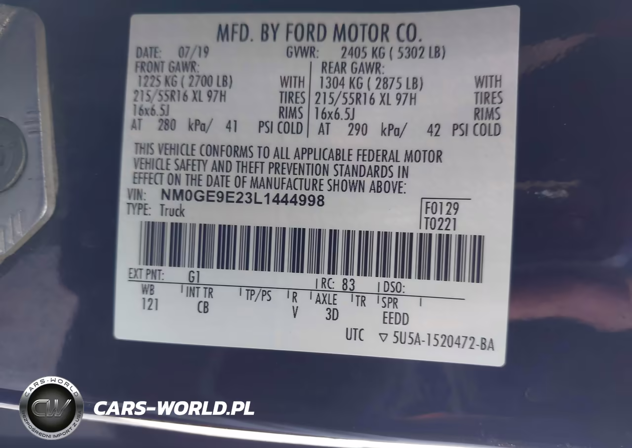 2020 Ford Transit Connect Xl Passenger VIN:NM0GE9E23L1444998 - 9