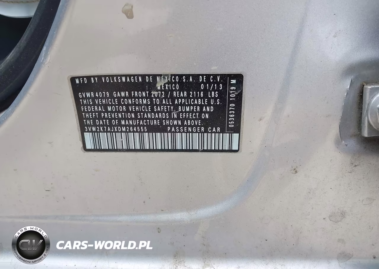 2013 Volkswagen Jetta 2.0L S VIN:3VW2K7AJXDM264555 - 9