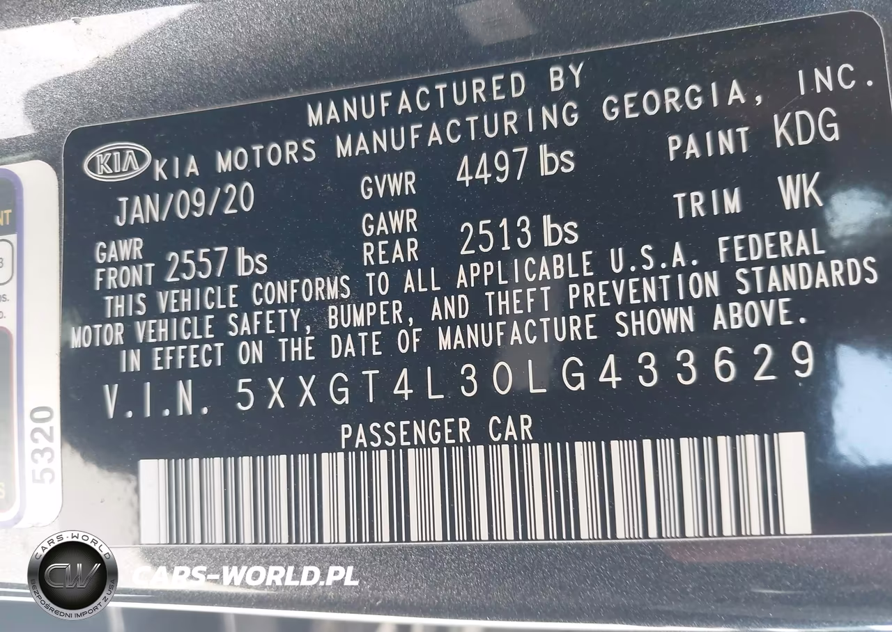2020 Kia Optima Se VIN:5XXGT4L30LG433629 - 9