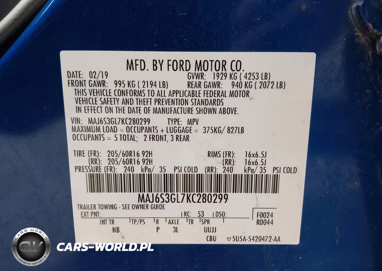 2019 Ford Ecosport Se VIN:MAJ6S3GL7KC280299 - 9