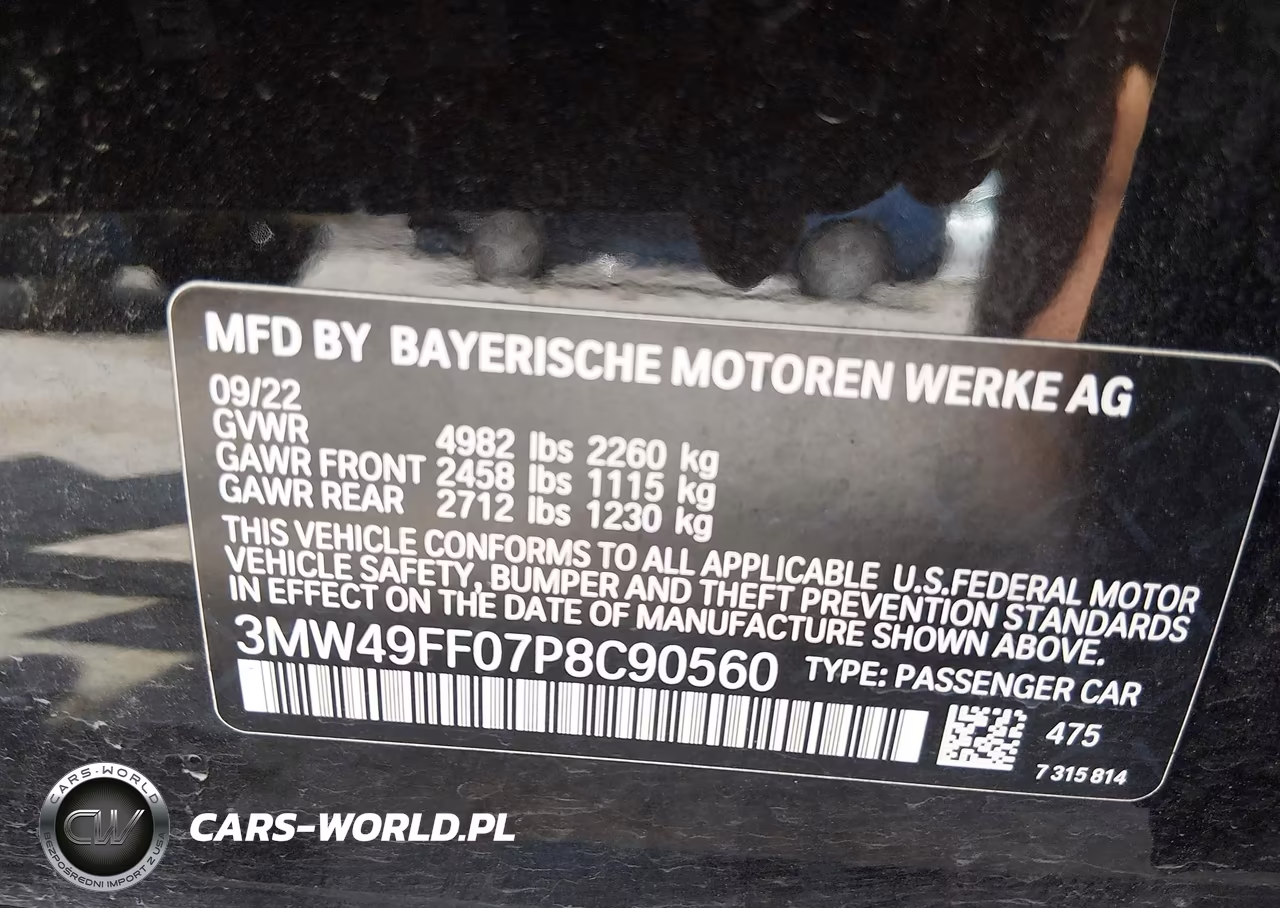 2023 BMW M340I M340I xDrive VIN:3MW49FF07P8C90560 - 9