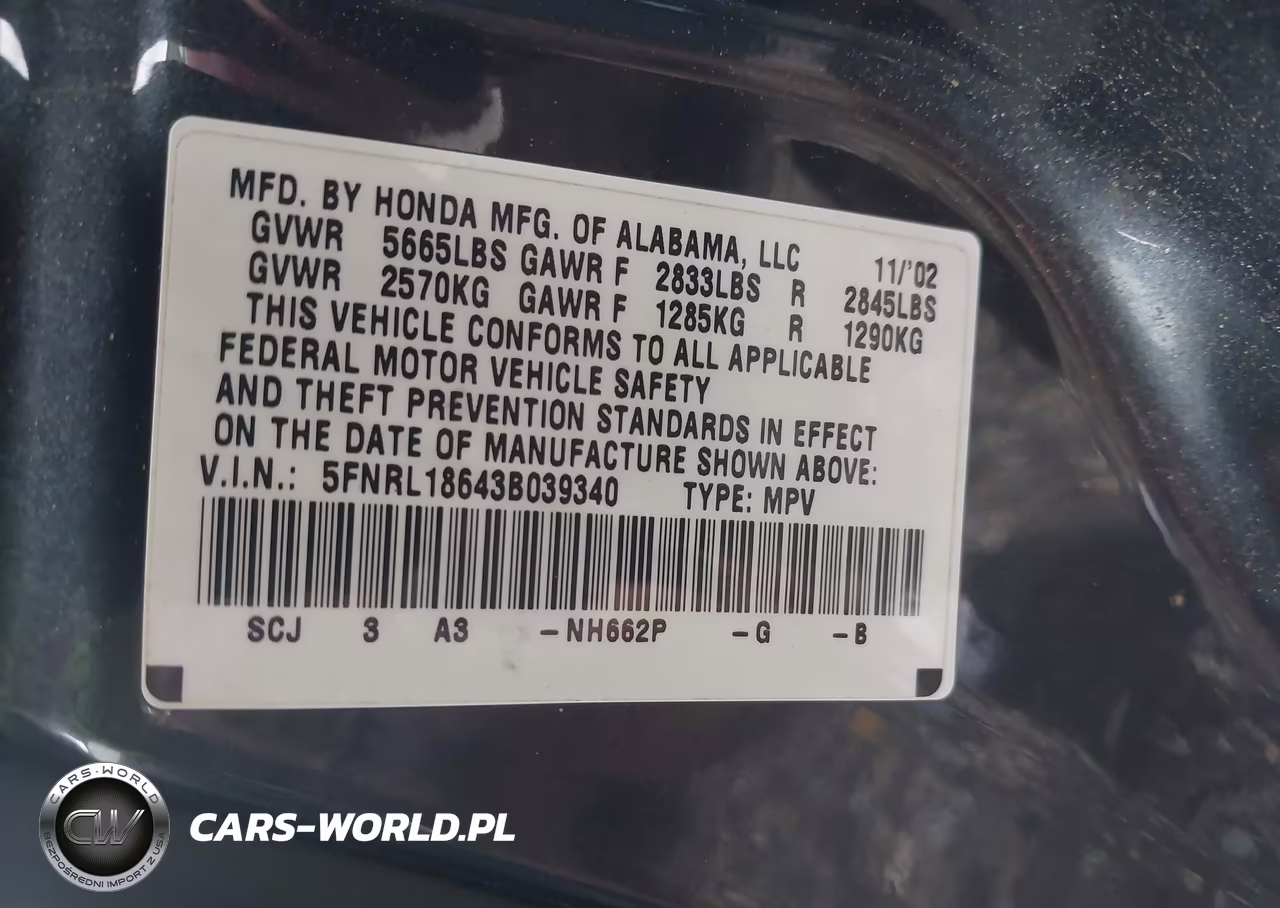 2003 Honda Odyssey Ex VIN:5FNRL18643B039340 - 9