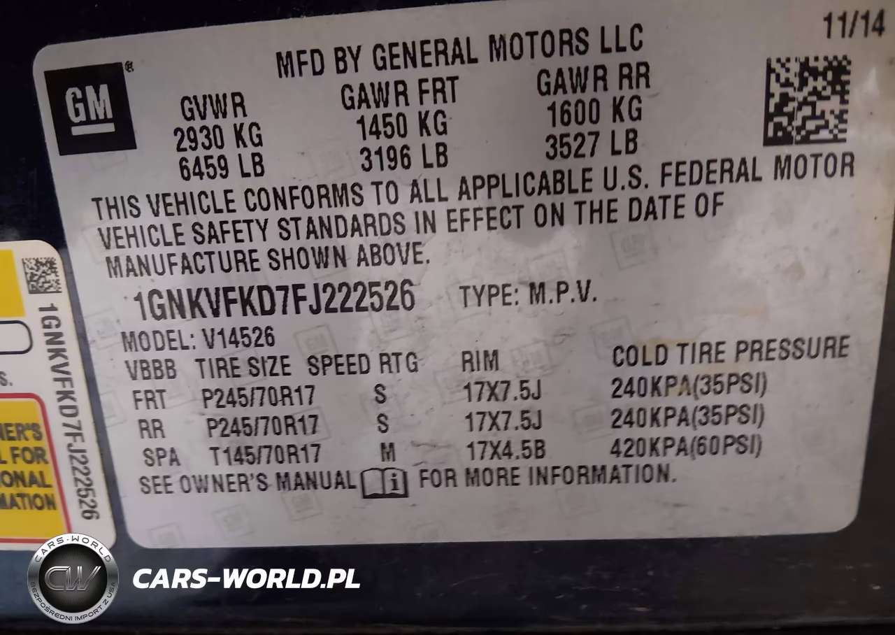 2015 Chevrolet Traverse Ls VIN:1GNKVFKD7FJ222526 - 9