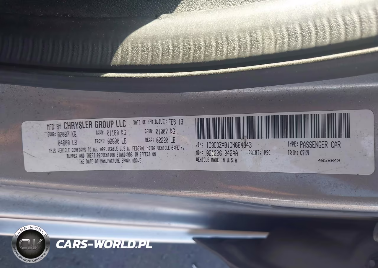 2013 Dodge Avenger Se VIN:1C3CDZAB1DN664343 - 9