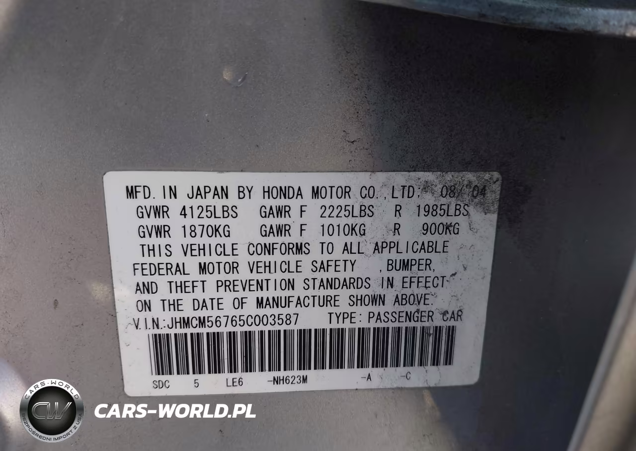 2005 Honda Accord 2.4 Ex VIN:JHMCM56765C003587 - 9