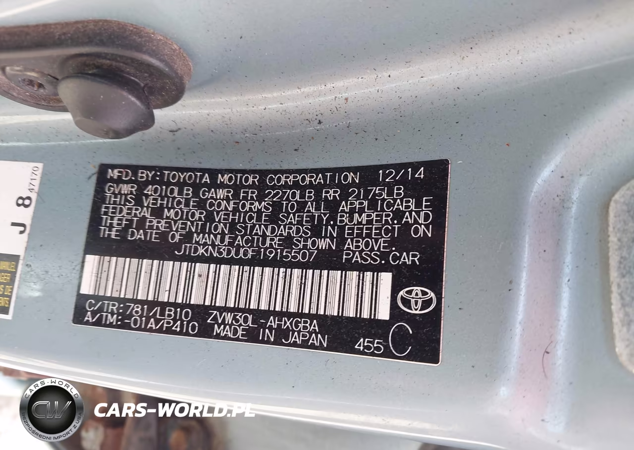 2015 Toyota Prius Four VIN:JTDKN3DU0F1915507 - 9