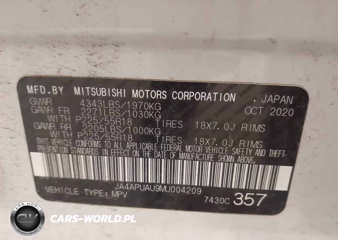 2021 Mitsubishi Outlander Sport 2.0 Be 2Wd-2.0 Es 2Wd-2.0 Le 2Wd-2.0 S 2Wd VIN:JA4APUAU9MU004209 - 9