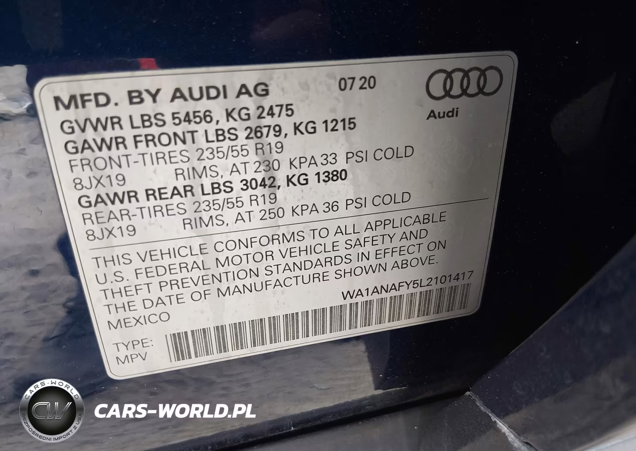 2020 Audi Q5 Premium 45 Tfsi Quattro S Tronic VIN:WA1ANAFY5L2101417 - 9