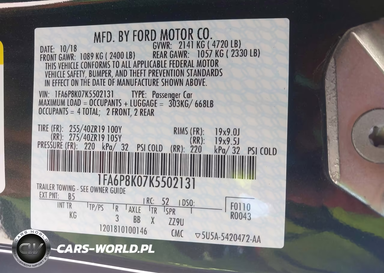 2019 Ford Mustang Bullitt VIN:1FA6P8K07K5502131 - 9