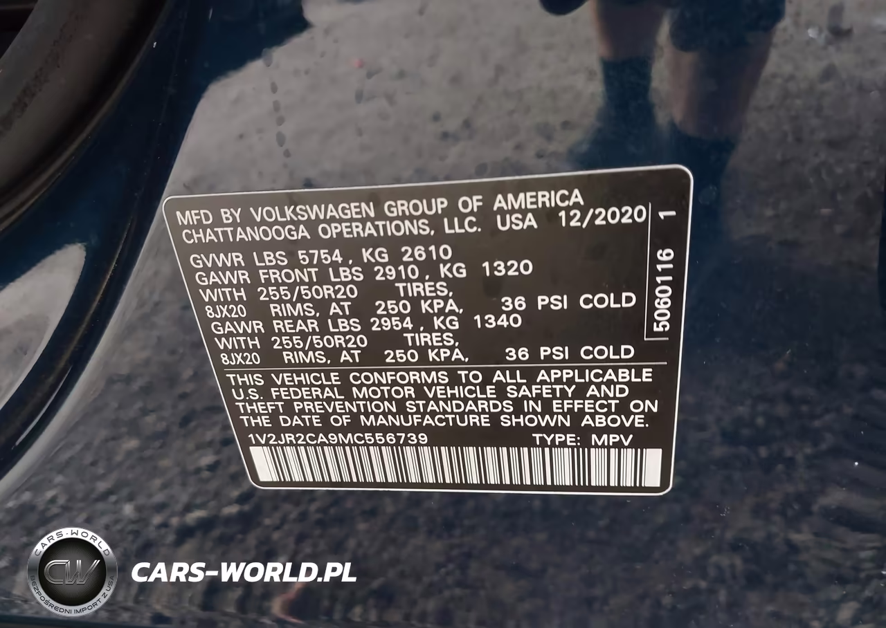 2021 Volkswagen Atlas 3.6L V6 Se W-Technology VIN:1V2JR2CA9MC556739 - 9