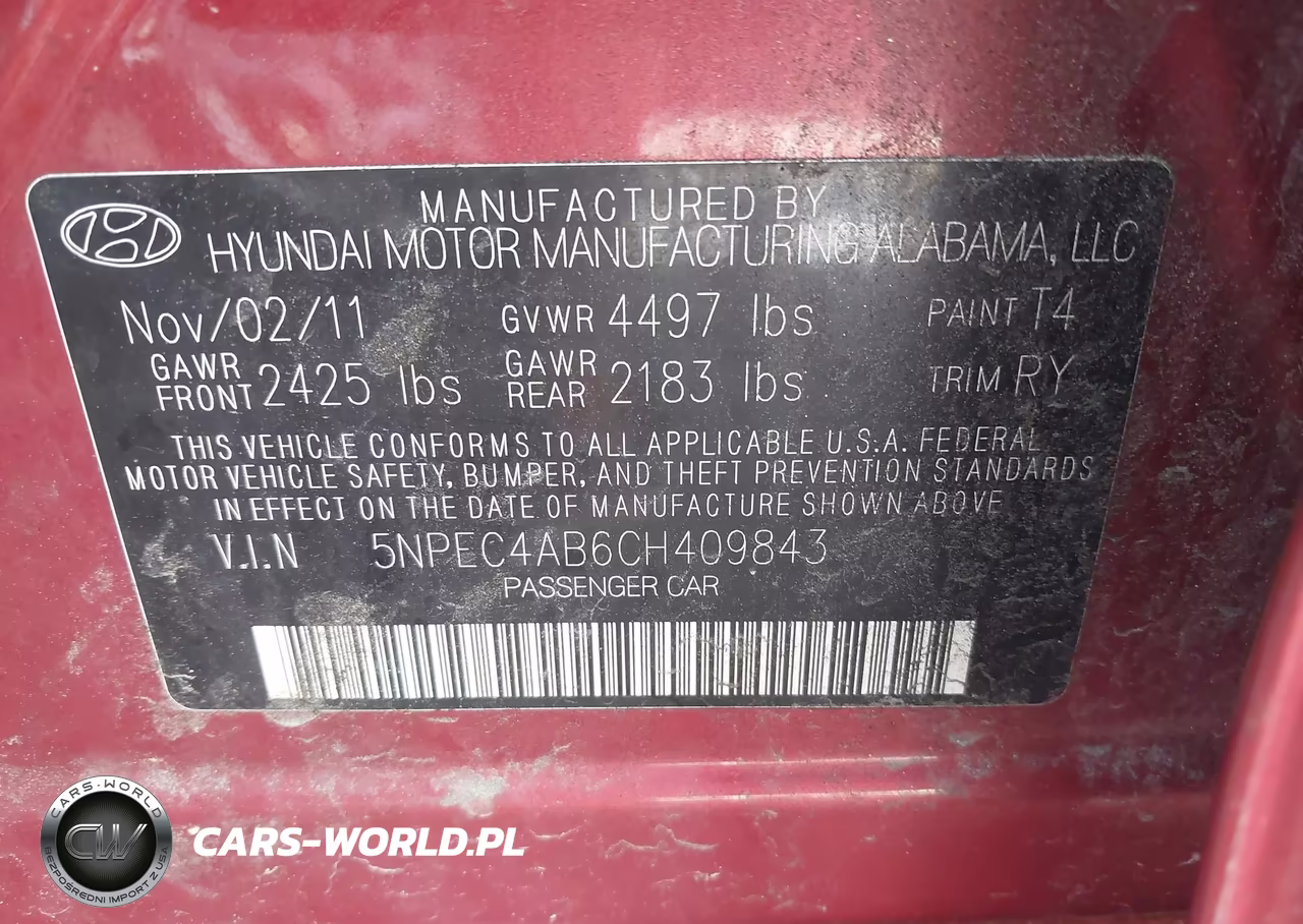 2012 Hyundai Sonata Se 2.0T VIN:5NPEC4AB6CH409843 - 9