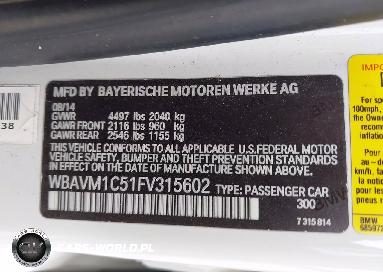 2015 BMW X1 Sdrive28I VIN:WBAVM1C51FV315602 - 9