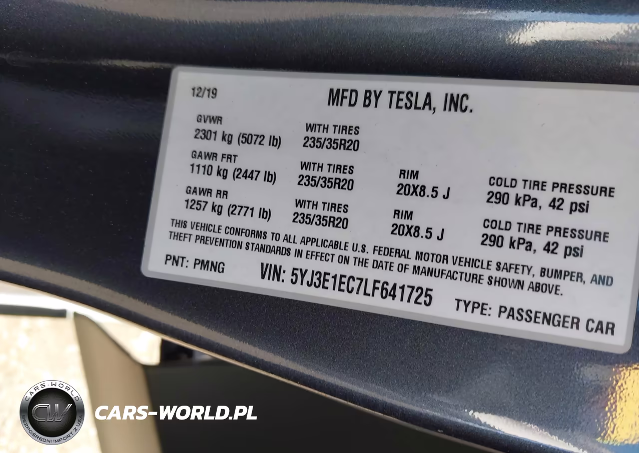 2020 Tesla Model 3 Performance Dual Motor All-Wheel Drive VIN:5YJ3E1EC7LF641725 - 9