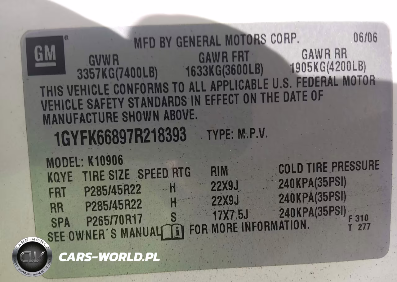 2007 Cadillac Escalade Esv Standard VIN:1GYFK66897R218393 - 9