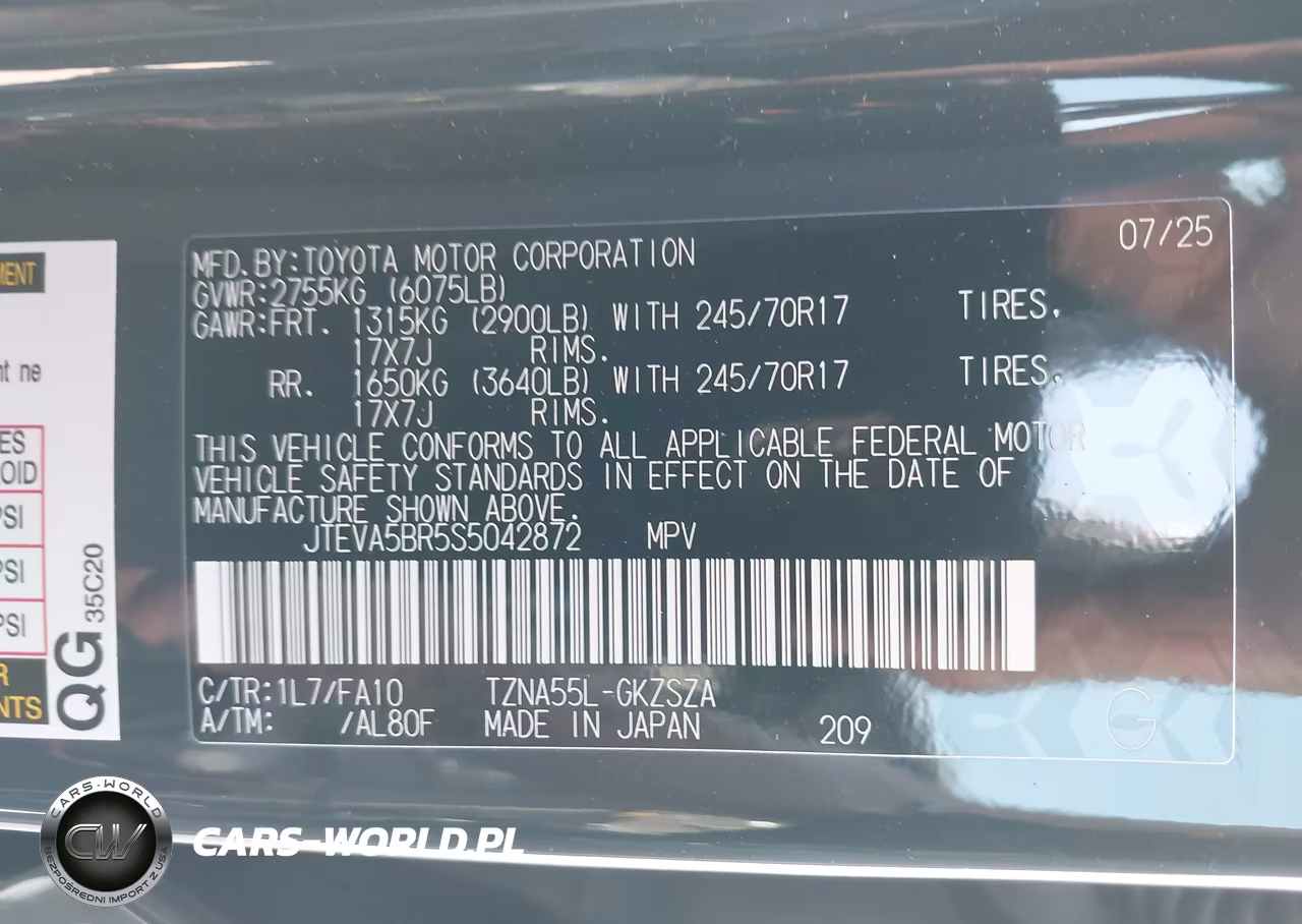 2025 Toyota 4Runner Sr5 VIN:JTEVA5BR5S5042872 - 9