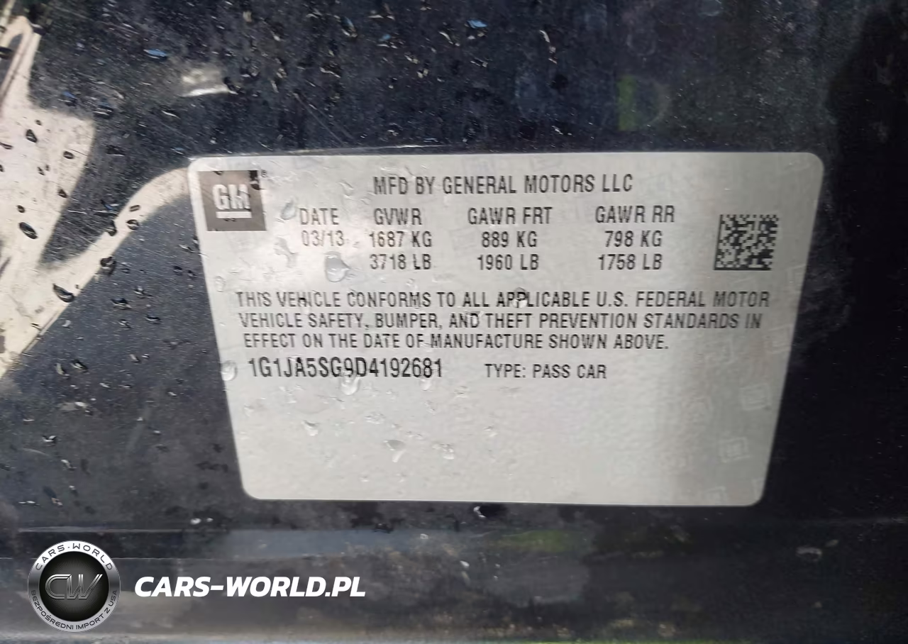 2013 Chevrolet Sonic Ls Auto VIN:1G1JA5SG9D4192681 - 9
