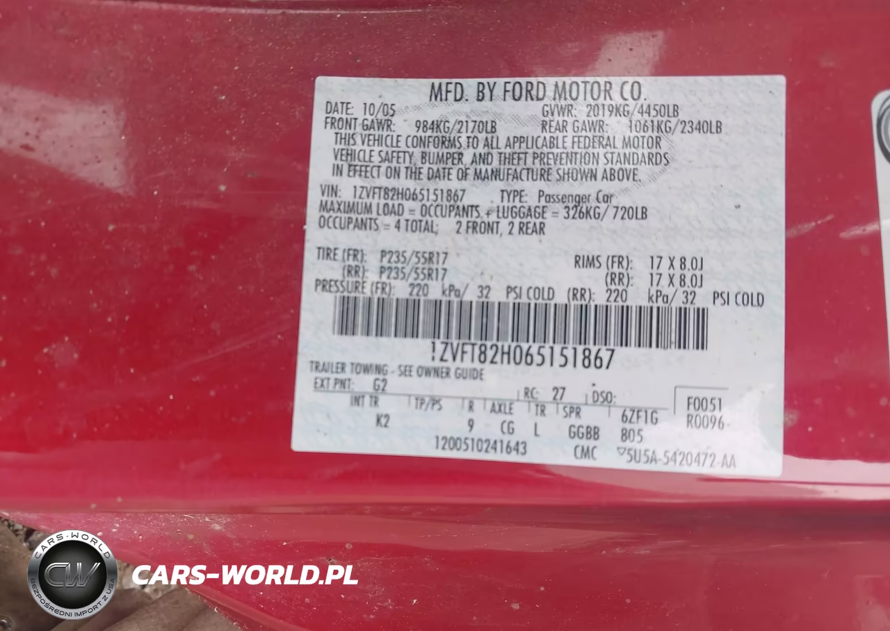 2006 Ford Mustang Gt VIN:1ZVFT82H065151867 - 9