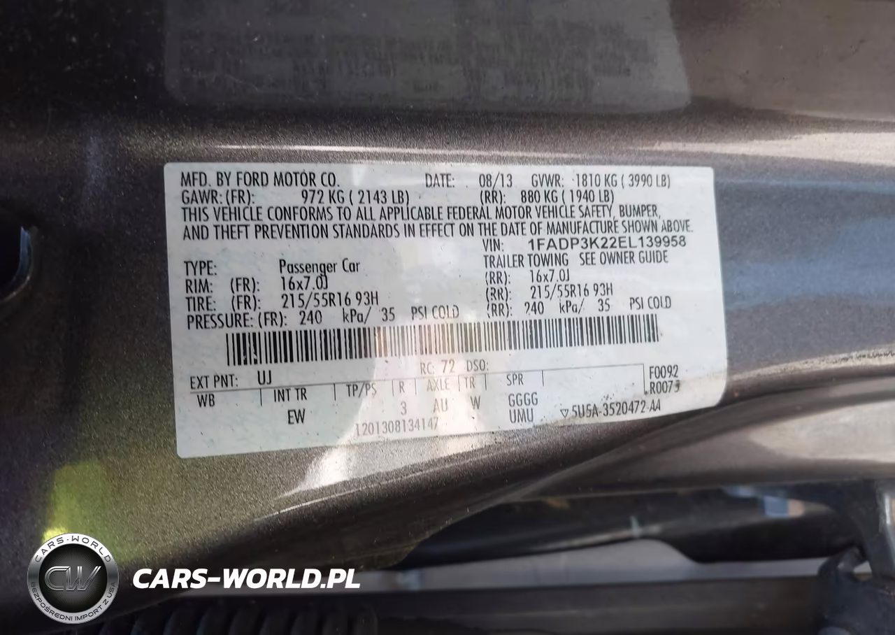 2014 Ford Focus Se VIN:1FADP3K22EL139958 - 9