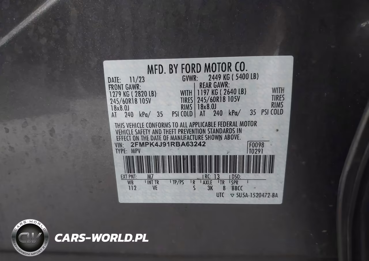 2024 Ford Edge Sel VIN:2FMPK4J91RBA63242 - 9