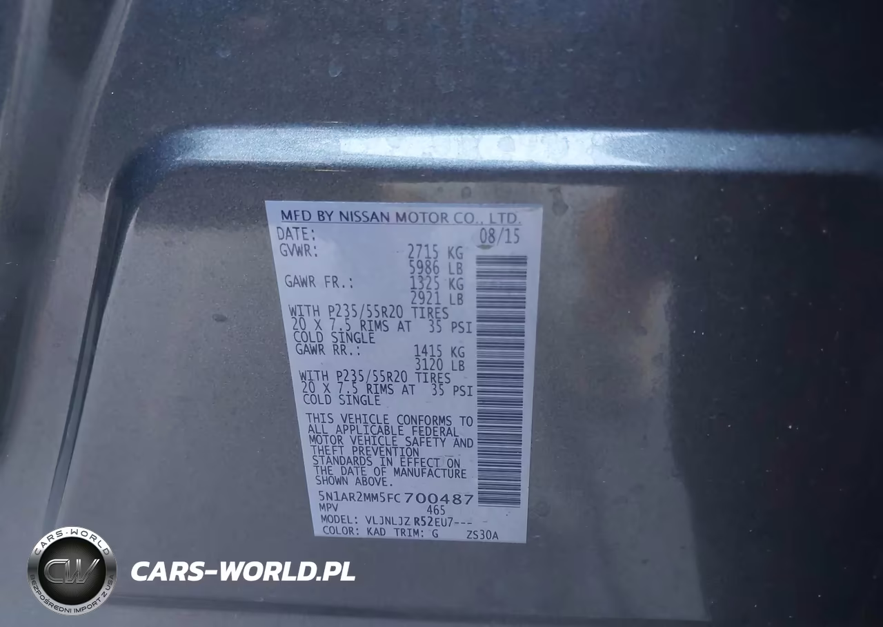 2015 Nissan Pathfinder Platinum VIN:5N1AR2MM5FC700487 - 9