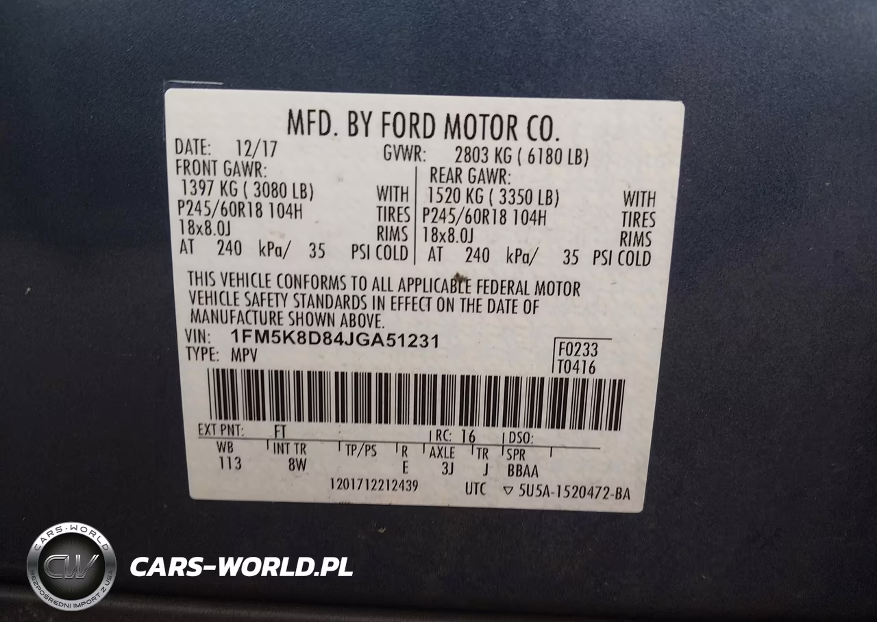 2018 Ford Explorer Xlt VIN:1FM5K8D84JGA51231 - 9