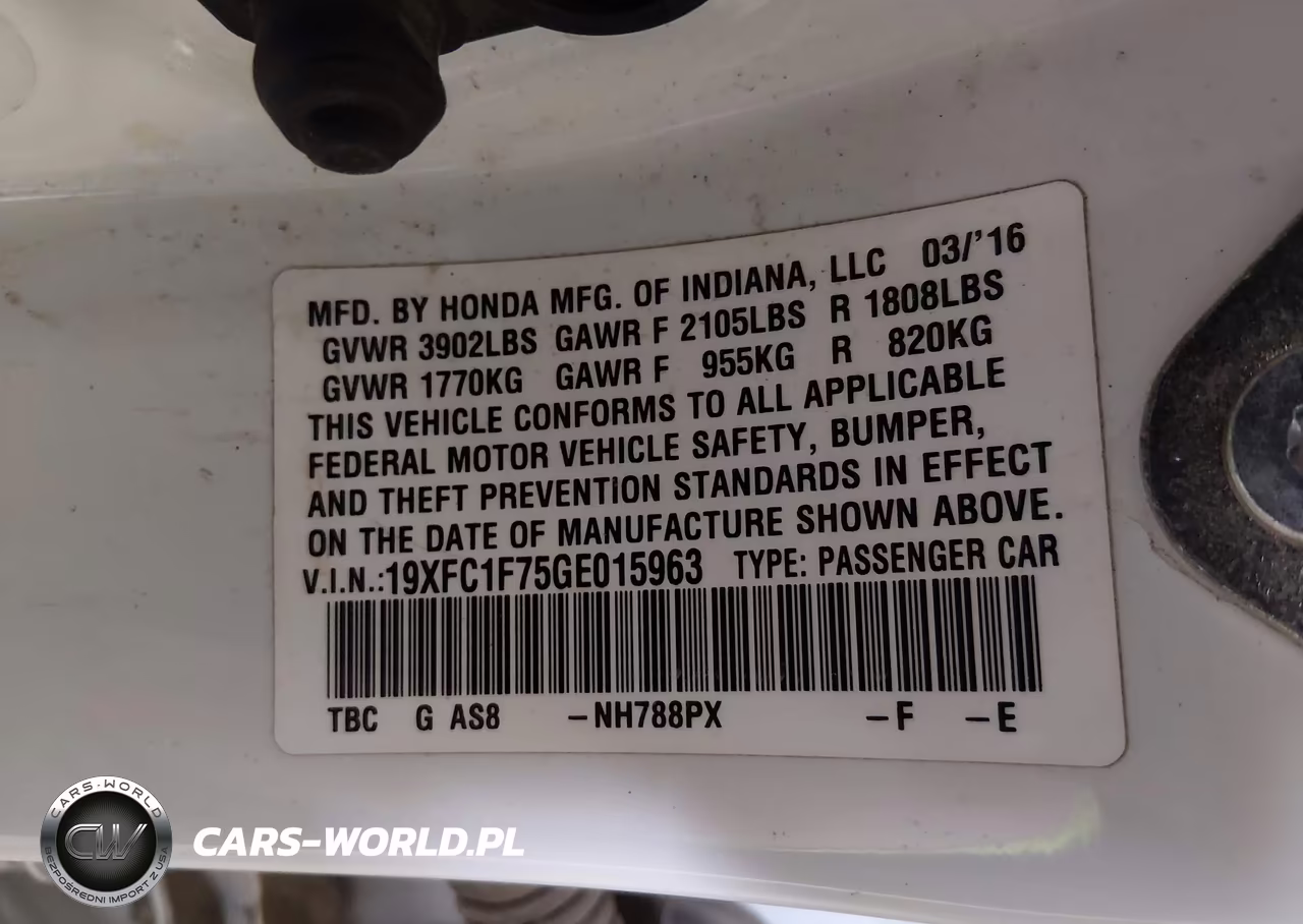2016 Honda Civic Ex-L VIN:19XFC1F75GE015963 - 9