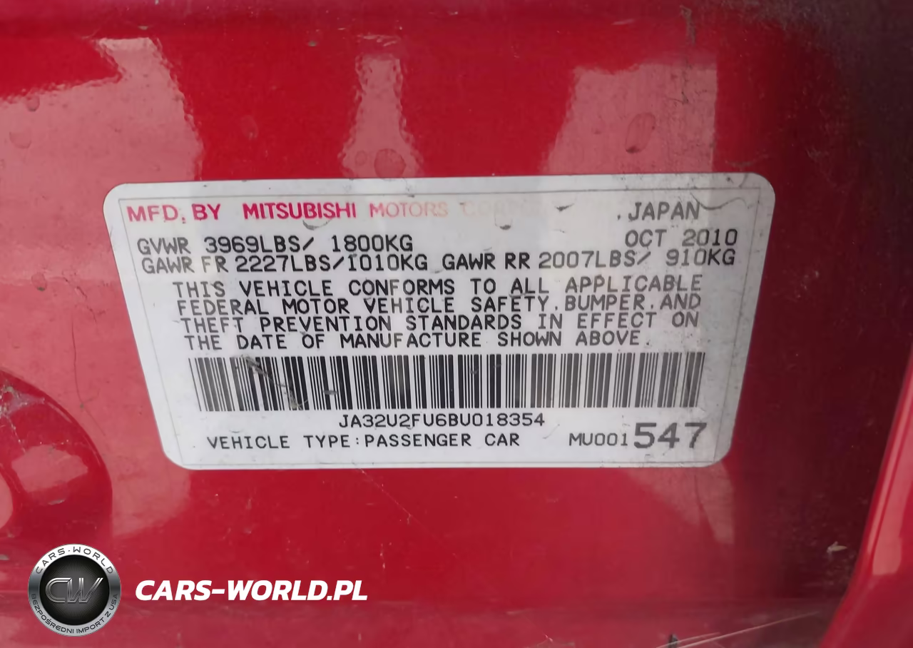 2011 Mitsubishi Lancer Es VIN:JA32U2FU6BU018354 - 9