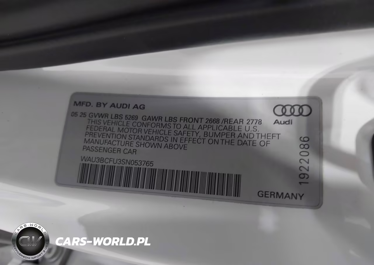 2025 Audi All-New A5 Prestige Tfsi Quattro S Tronic VIN:WAU3BCFU3SN053765 - 9