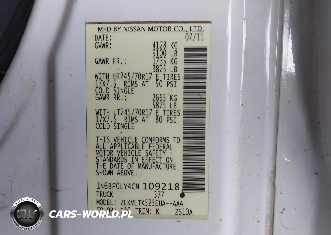 2012 Nissan Nv 2500 Nv2500 Hd Sv V6 VIN:1N6BF0LY4CN109218 - 9