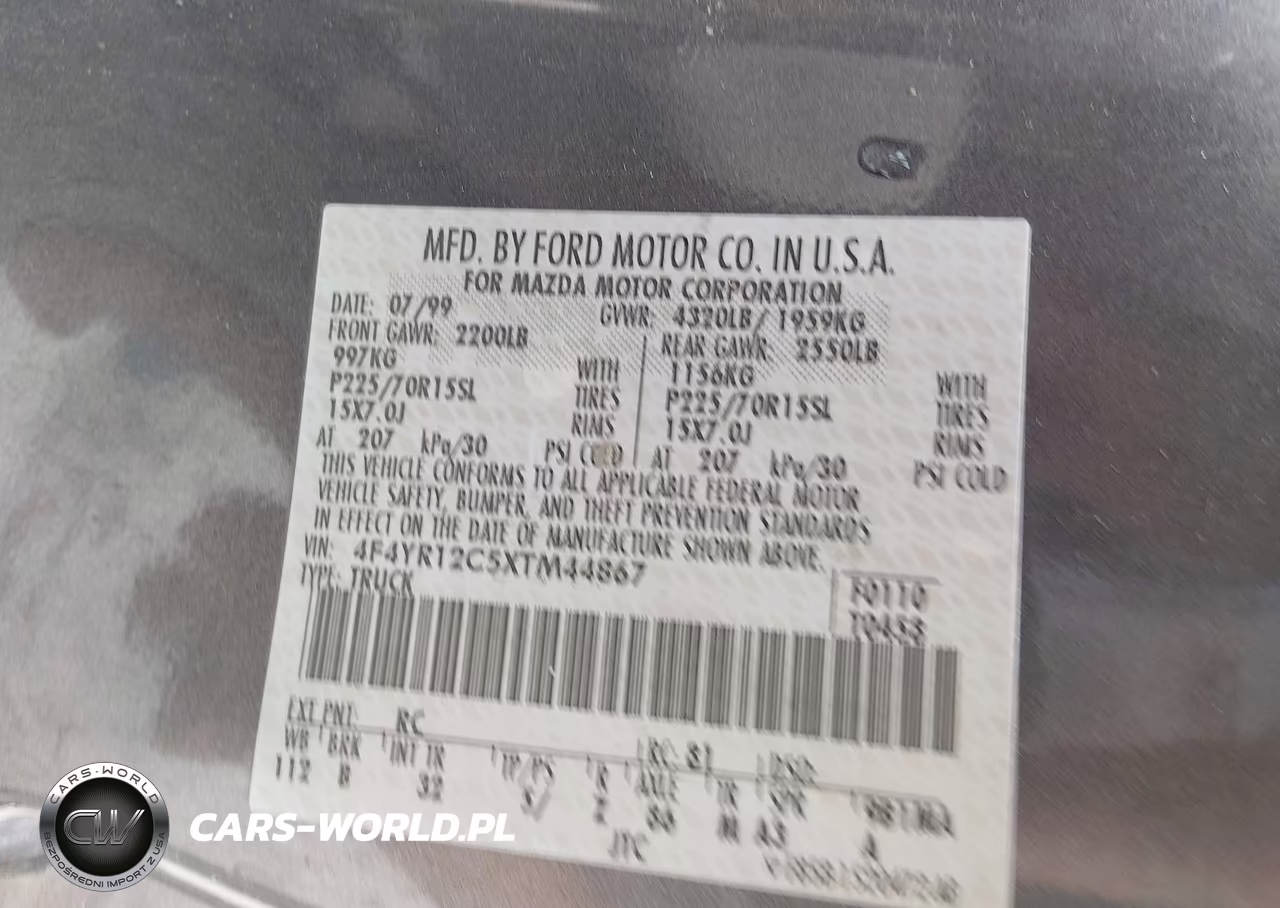 1999 Mazda B2500 Se-Sx-Tl VIN:4F4YR12C5XTM44867 - 9