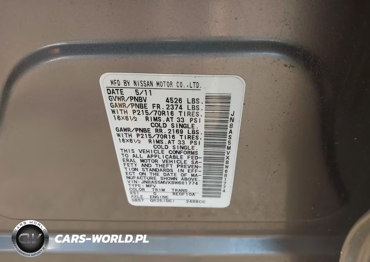 2011 Nissan Rogue S VIN:JN8AS5MVXBW681774 - 9