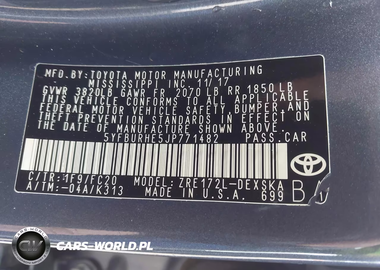 2018 Toyota Corolla Se VIN:5YFBURHE5JP771482 - 9
