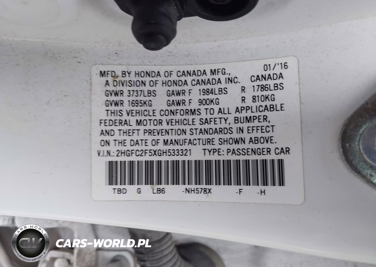 2016 Honda Civic Lx VIN:2HGFC2F5XGH533321 - 9