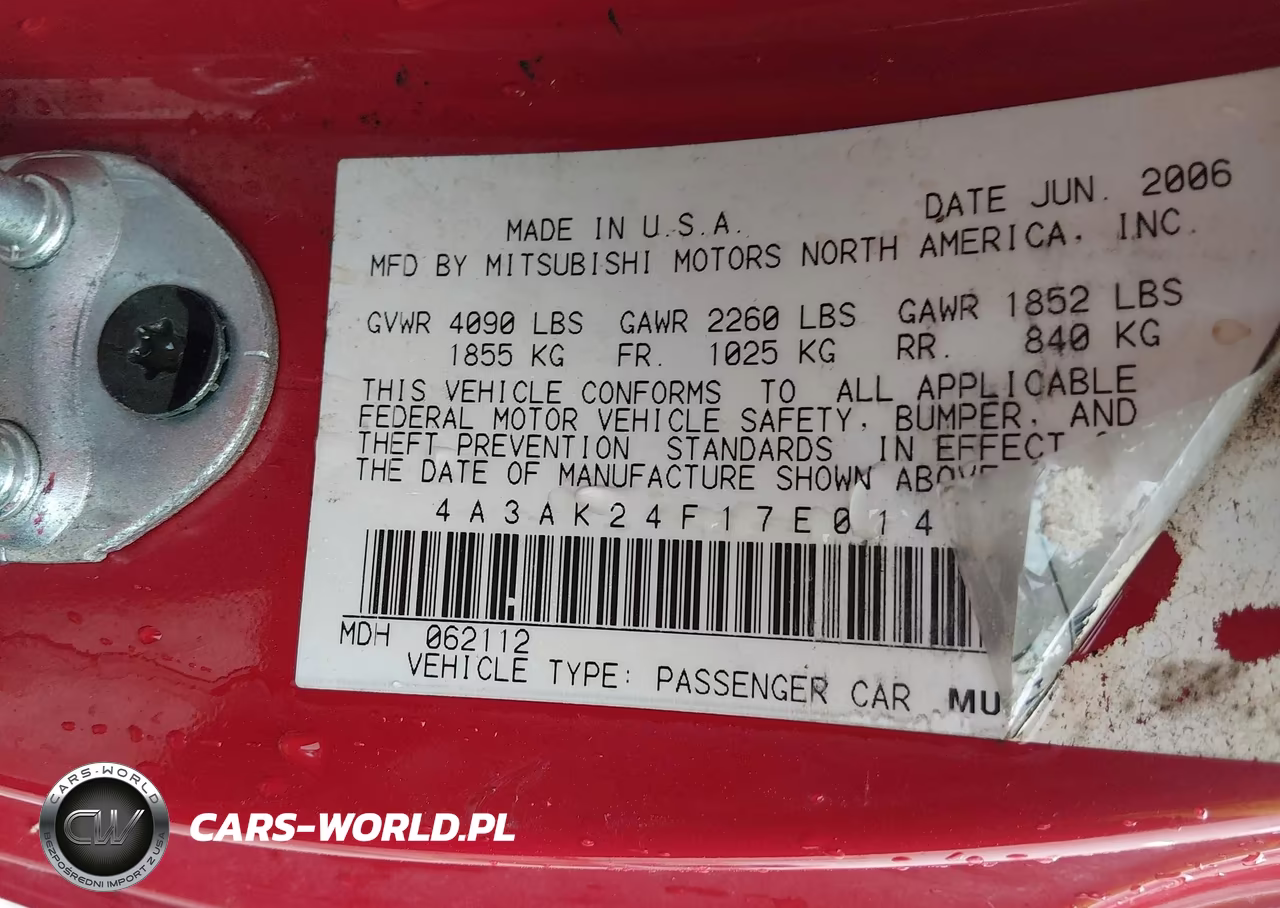 2007 Mitsubishi Eclipse Gs VIN:4A3AK24F17E014167 - 9