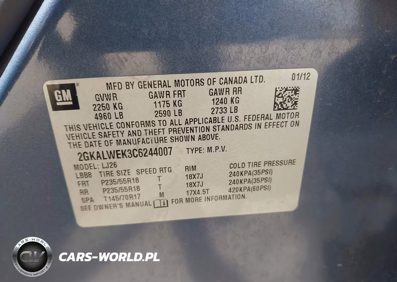 2012 GMC Terrain Slt-2 VIN:2GKALWEK3C6244007 - 9