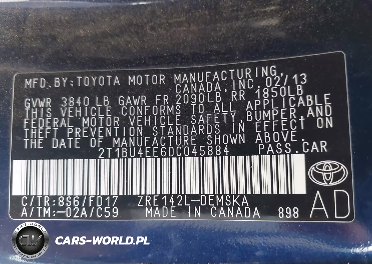 2013 Toyota Corolla S VIN:2T1BU4EE6DC045884 - 9