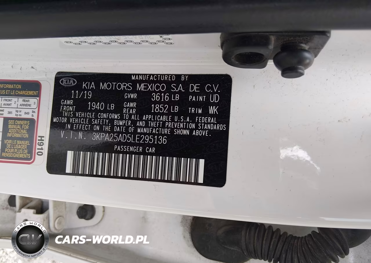 2020 Kia Rio 5-Door S VIN:3KPA25AD5LE295136 - 9