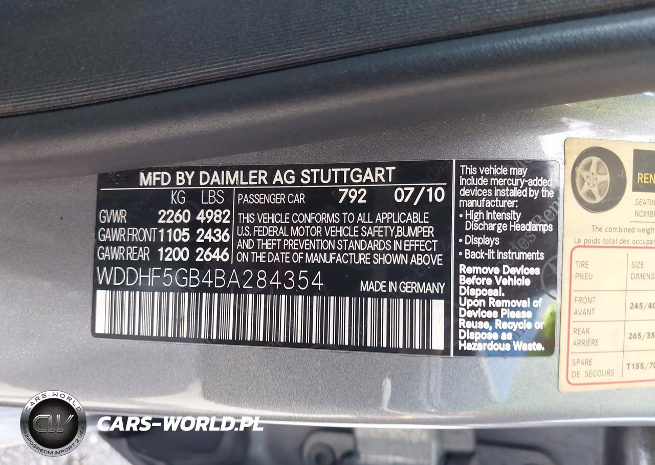 2011 Mercedes-Benz E 350 VIN:WDDHF5GB4BA284354 - 9