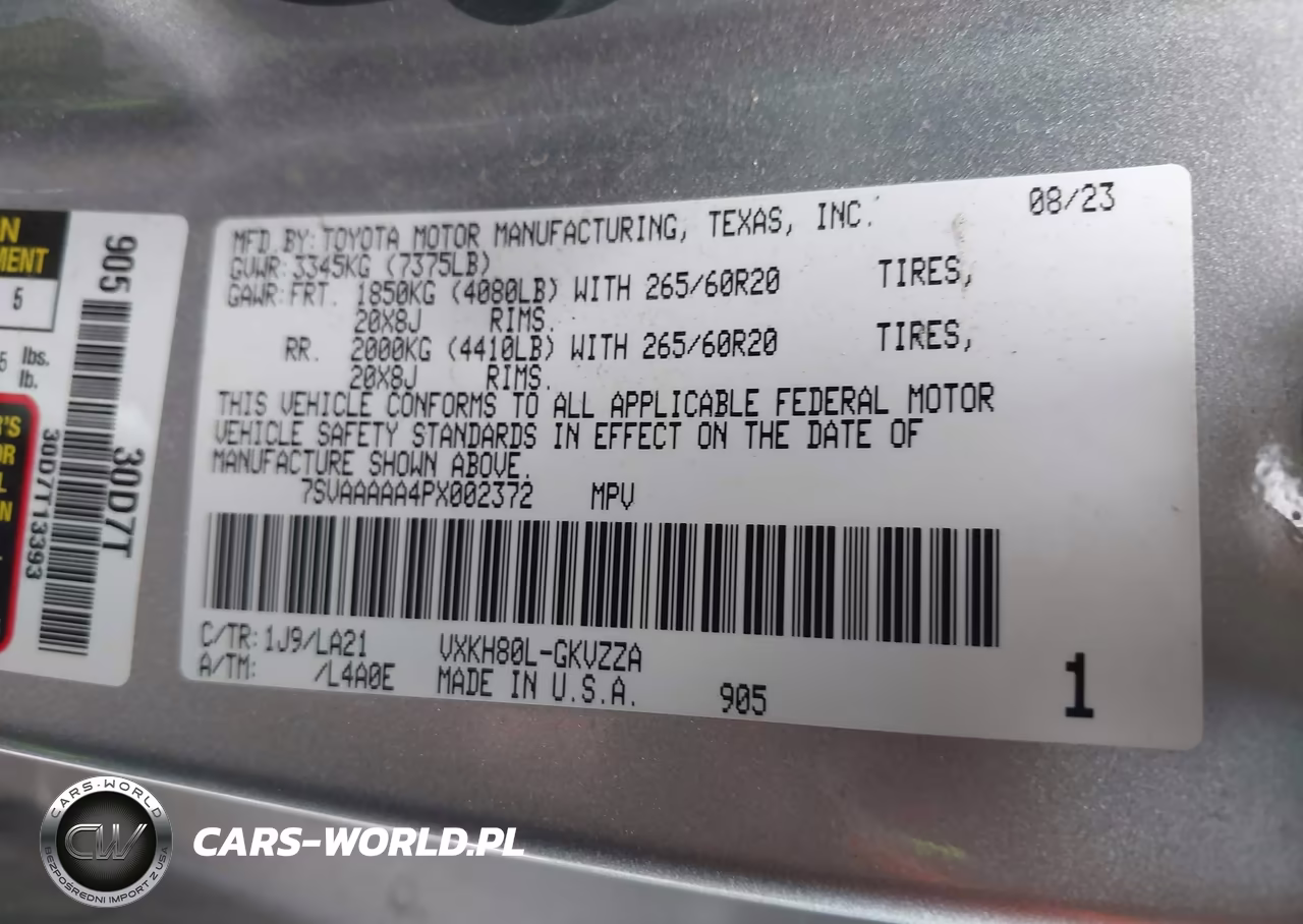 2023 Toyota Sequoia Platinum VIN:7SVAAAAA4PX002372 - 9