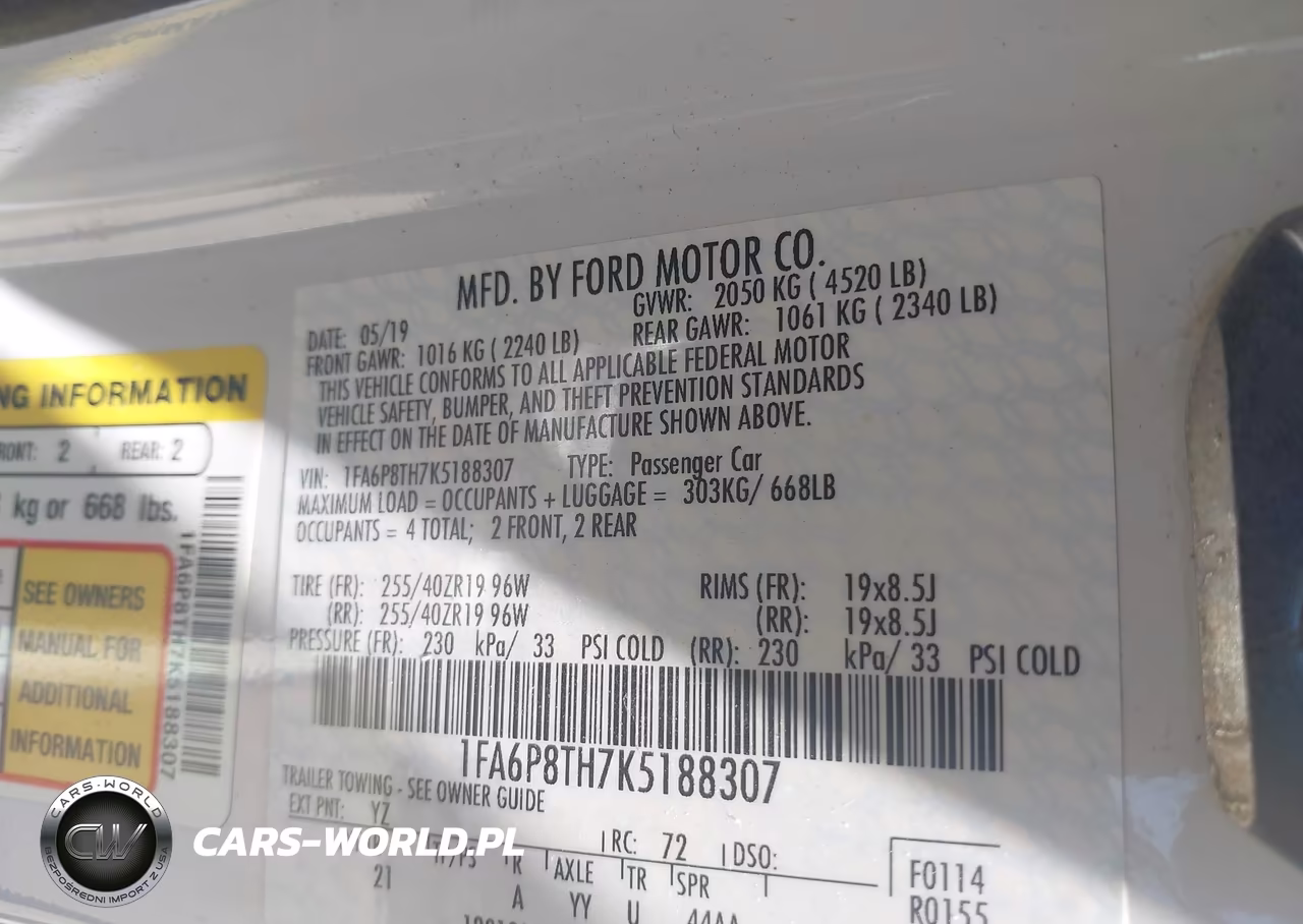 2019 Ford Mustang Ecoboost VIN:1FA6P8TH7K5188307 - 9