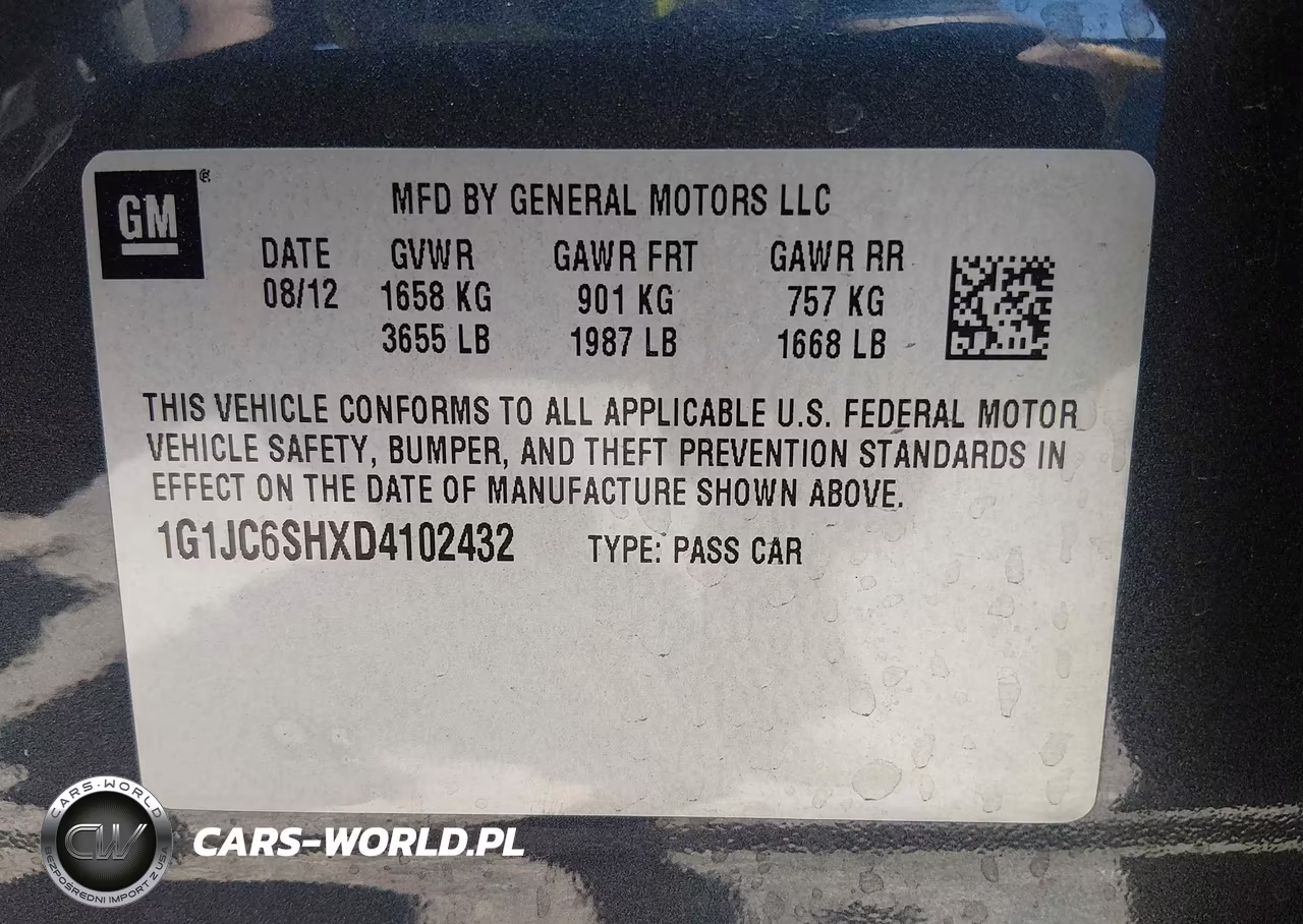 2013 Chevrolet Sonic Lt Auto VIN:1G1JC6SHXD4102432 - 9