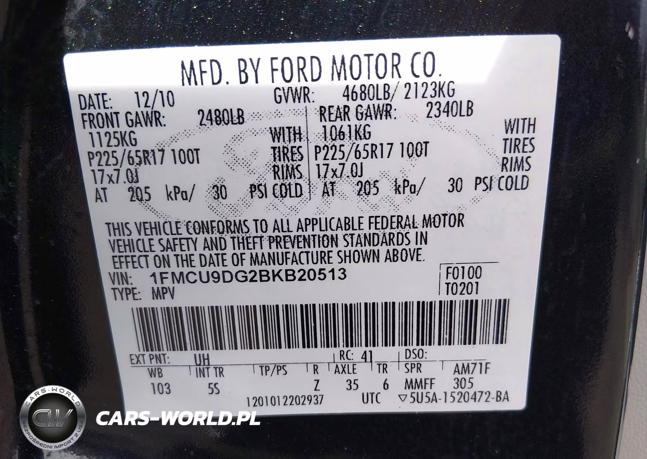 2011 Ford Escape Xlt VIN:1FMCU9DG2BKB20513 - 9