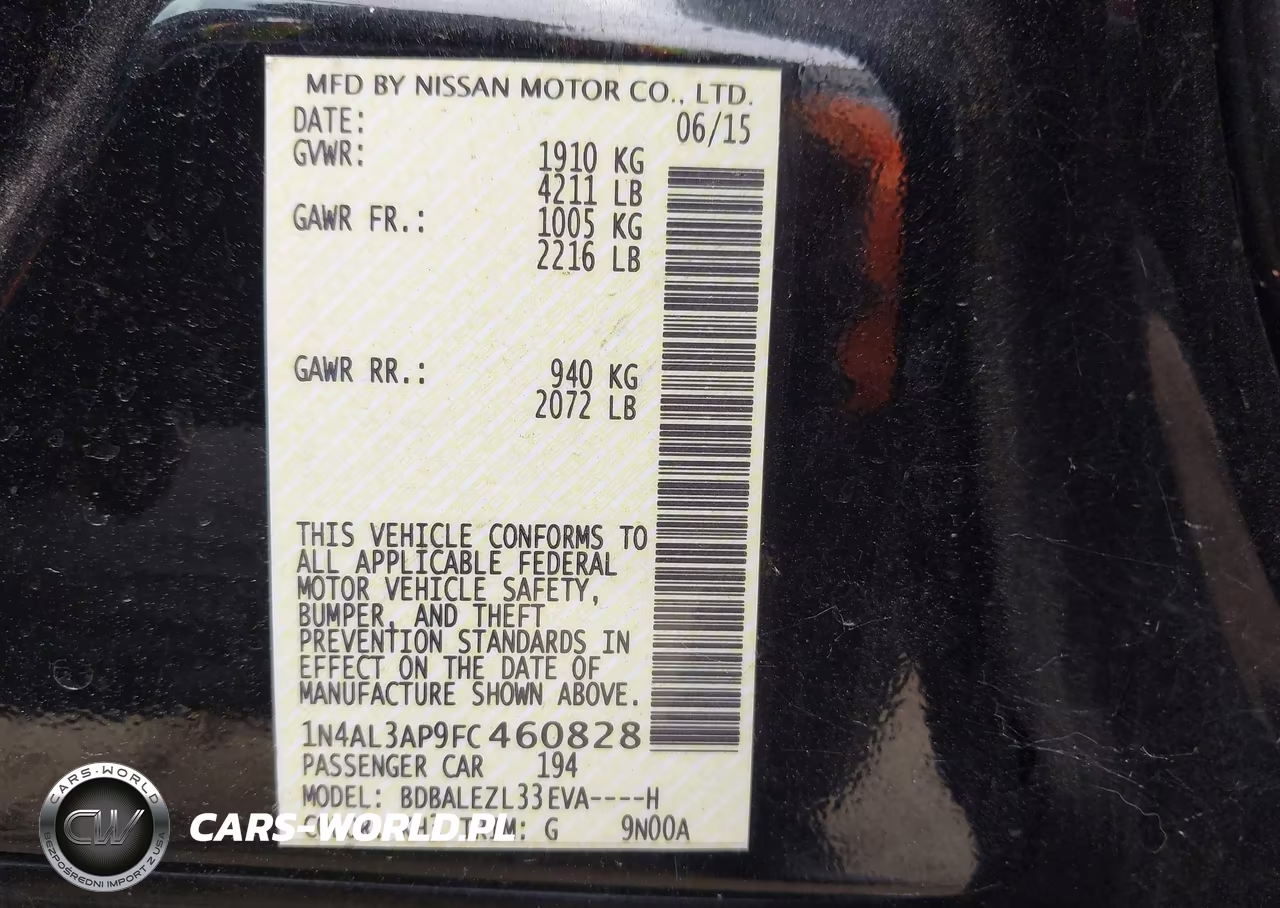 2015 Nissan Altima 2.5 S VIN:1N4AL3AP9FC460828 - 9
