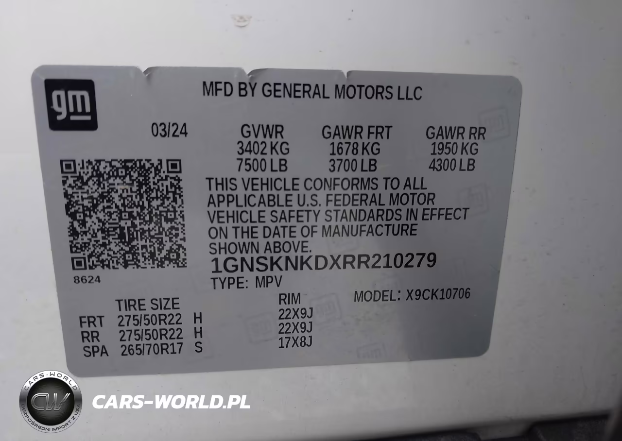 2024 Chevrolet Tahoe 4Wd Lt VIN:1GNSKNKDXRR210279 - 9