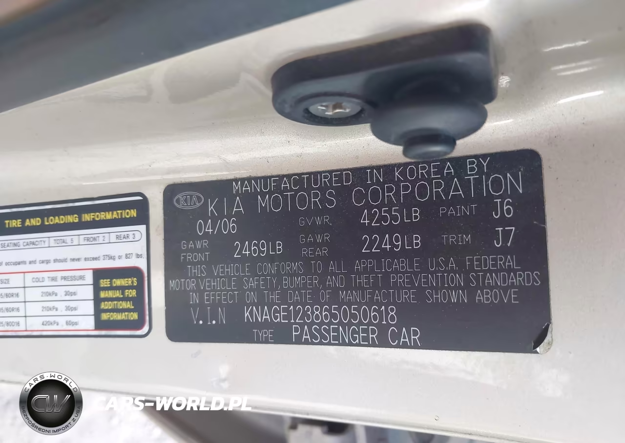 2006 Kia Optima Ex (New)-Lx (New) VIN:KNAGE123865050618 - 9